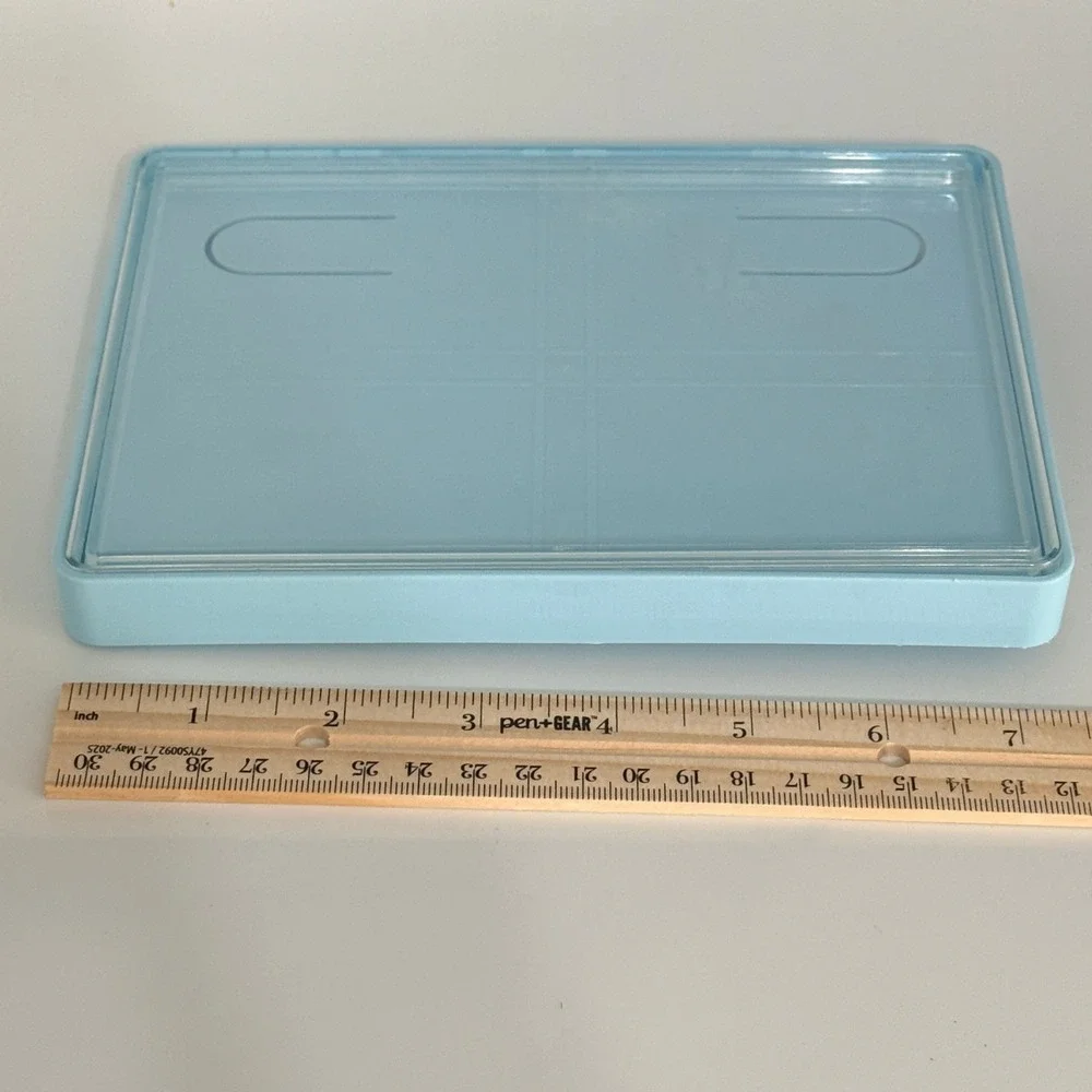 Vintage Tupperware 1600-1 Collage Picture Frame Blue Clear Cover 7x5 Plastic
